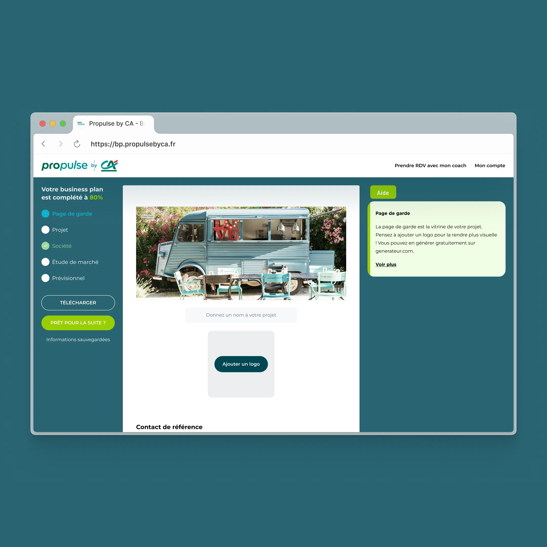 Refonte de l'outil de business plan Propulse by CA